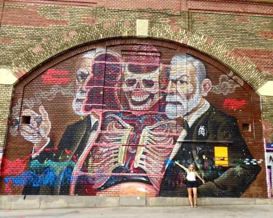 Freud street art mural in Vienna