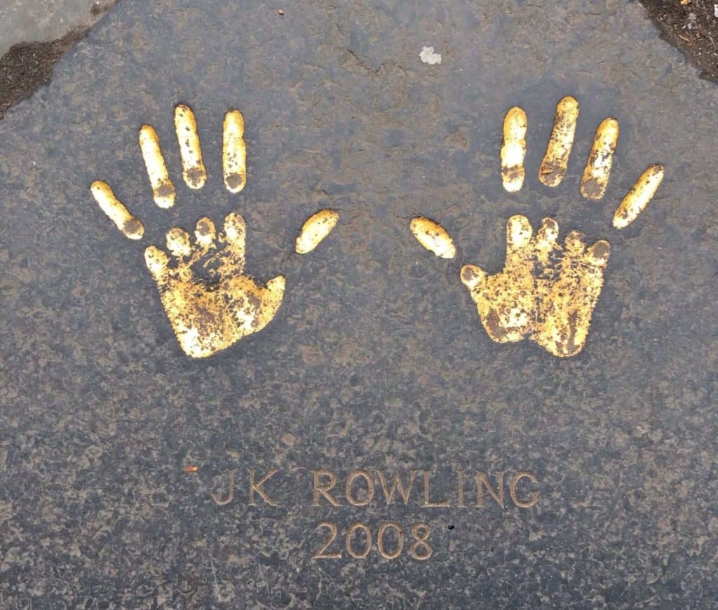 JK Rowling handprints edinburgh Harry Potter place