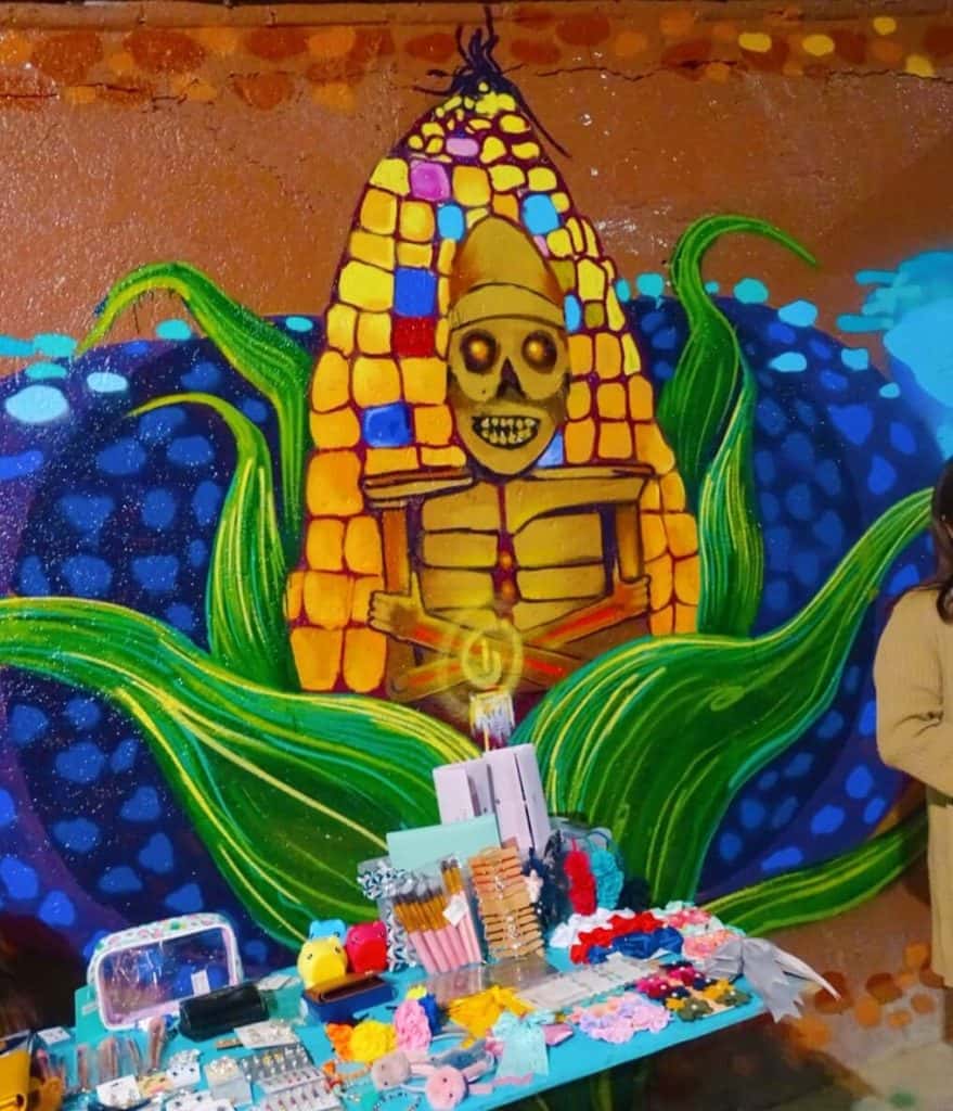Corn day of dead street art 