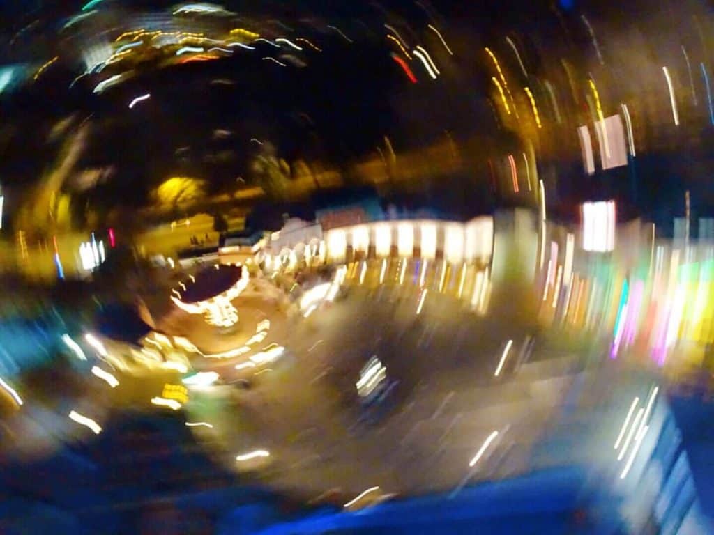 Blurry night shot from Prater Ferris wheel