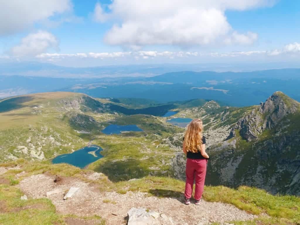 Girl looking out over Seven Rila Lakes Sofia 