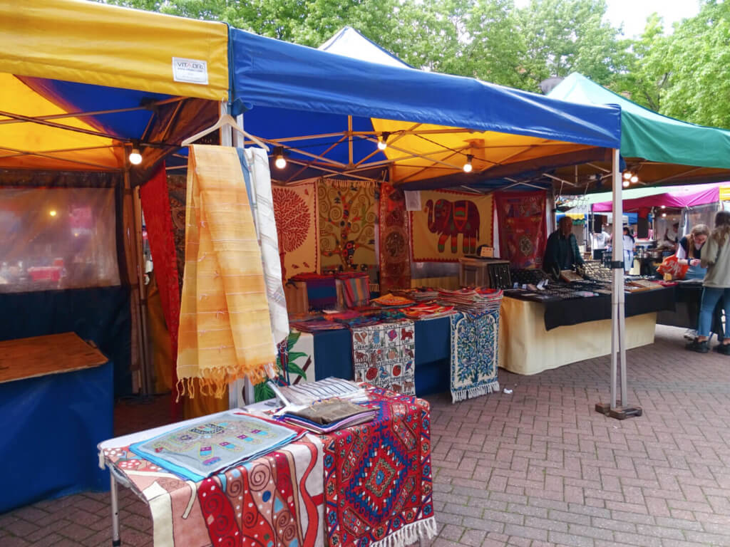 Shopping at Oxford outdoor market