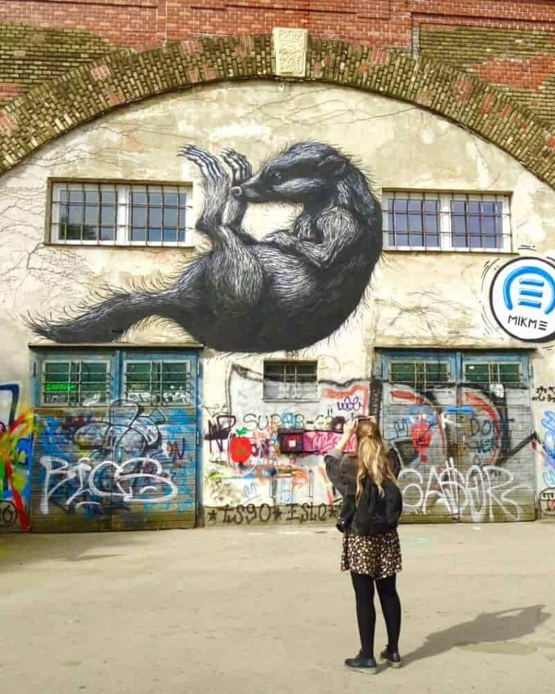 Badger street art Vienna