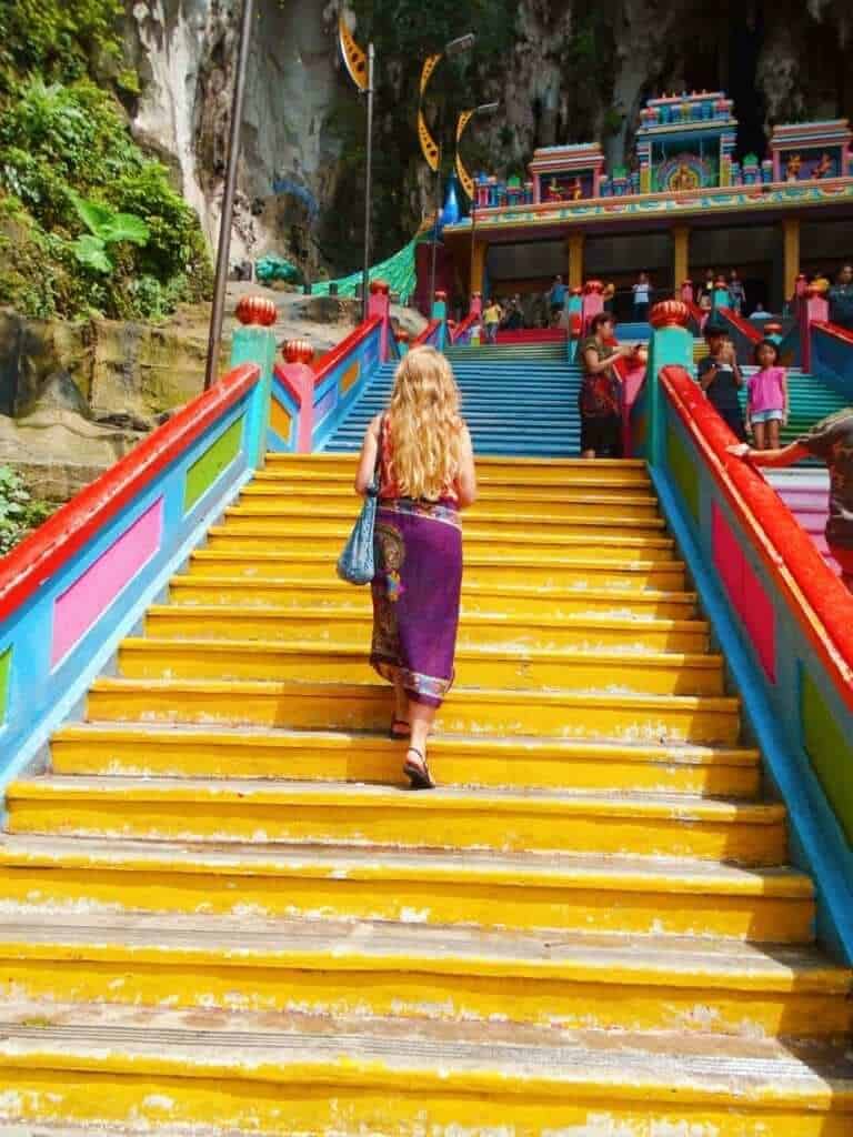 Yellow staircase Batu Caves KLRainbow staircase Batu Caves Kuala Lumpur