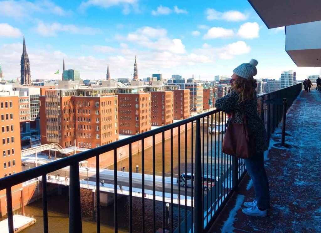 View of apartment blocks from Elbphilharmonie 