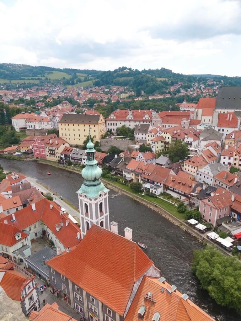 View from Cesky Krumlov castle tower