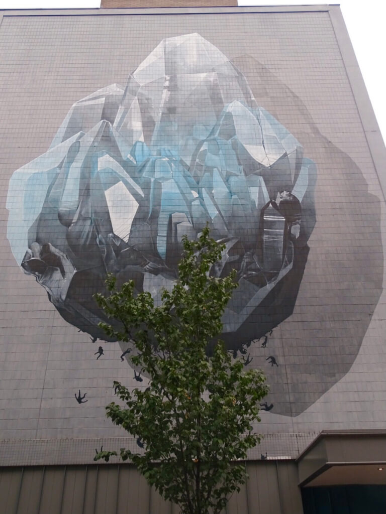 Blue orb mural manchster