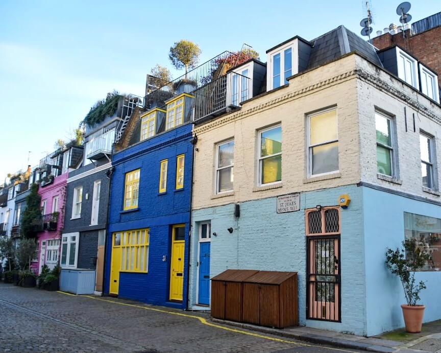 St Lukes Mews popular street in London