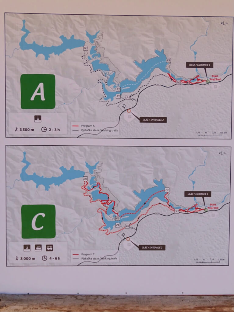 plitvice lakes Hiking routes a and c