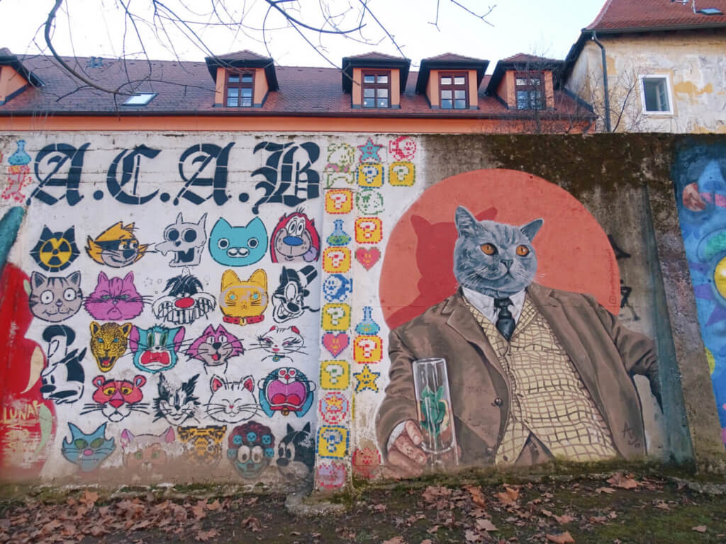 Cat mural street art park