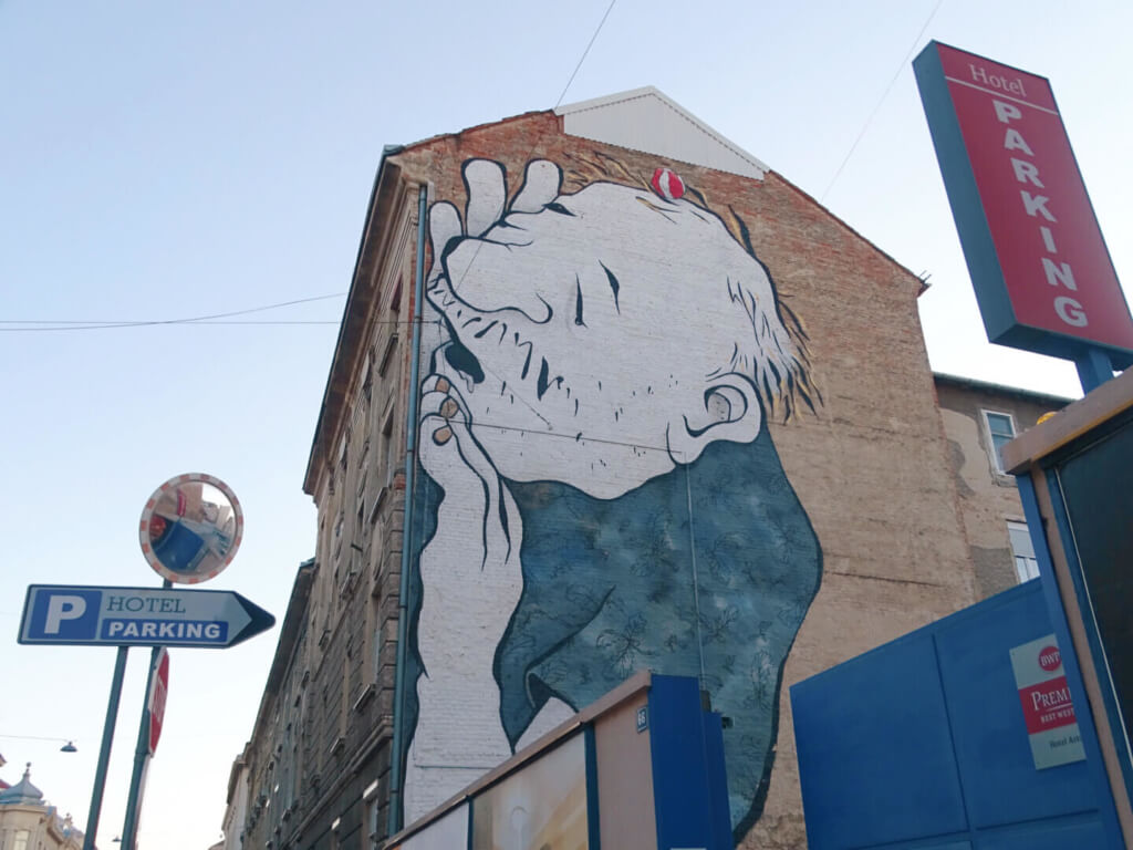 Huge street art mural zagreb