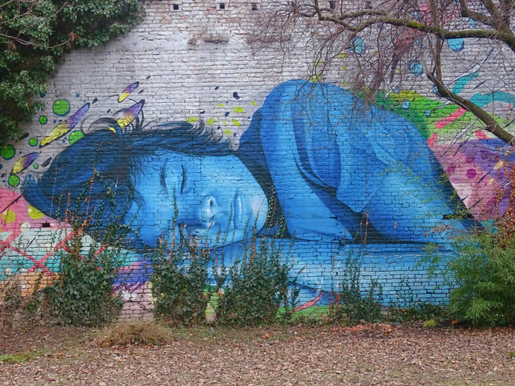 Sleeping girl mural medika