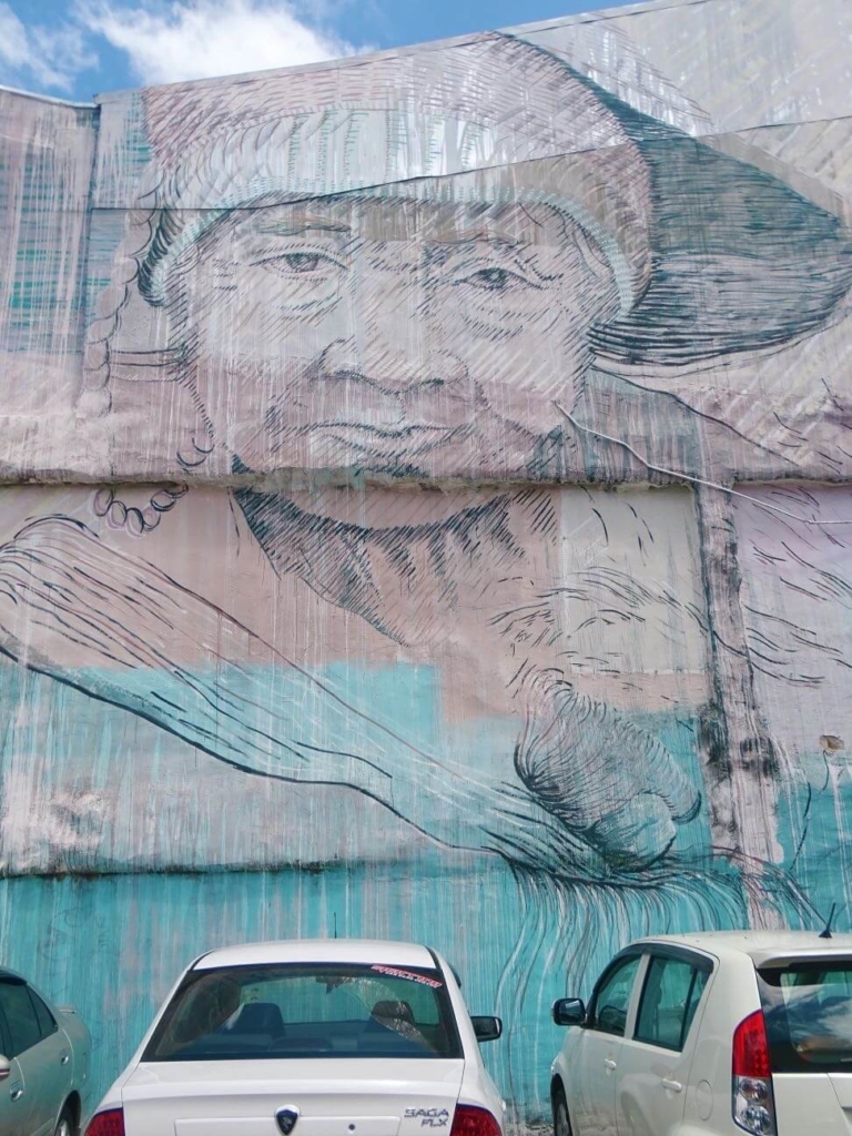 old lady mural 