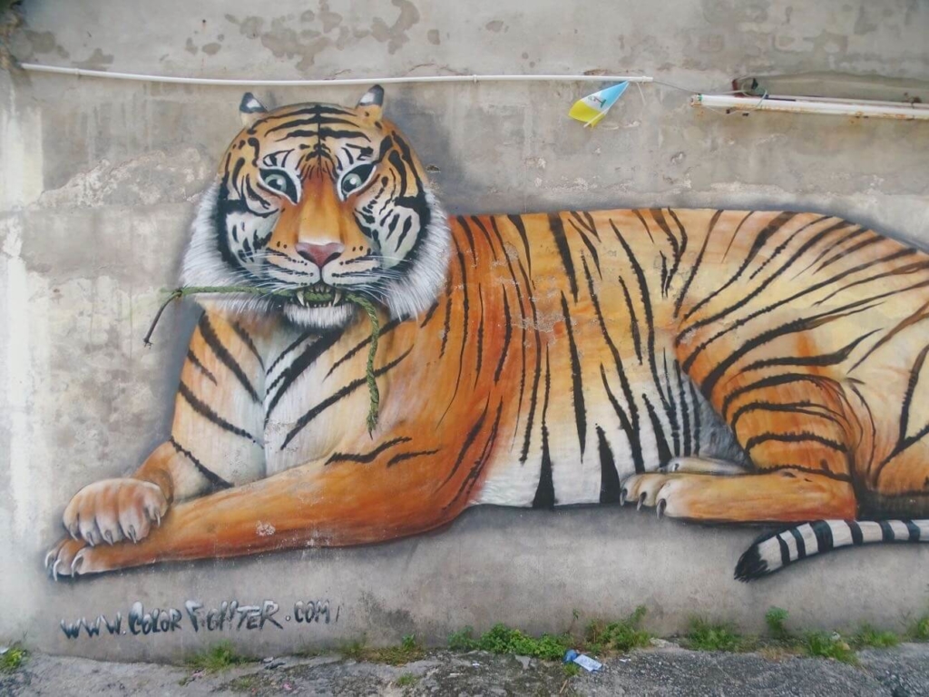 tiger mural