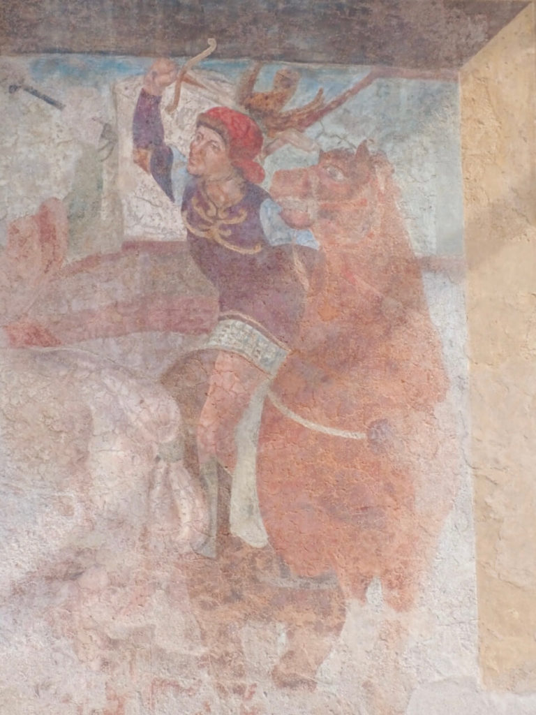 fresco of man on horse