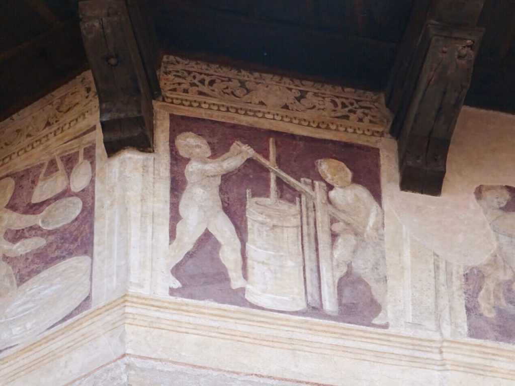 frescos of salami making