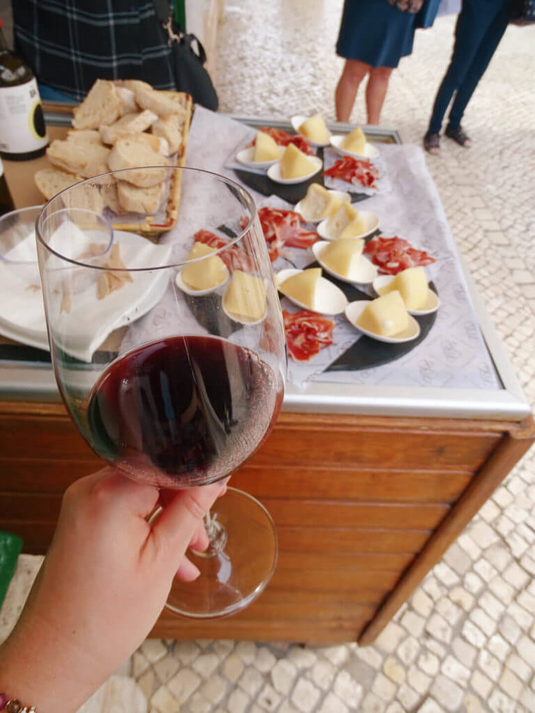 red wine and cheese