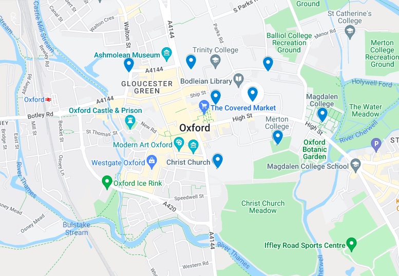 Loto Romano Nublado Oxford Tourist Map Viernes Alcanzar Arroz