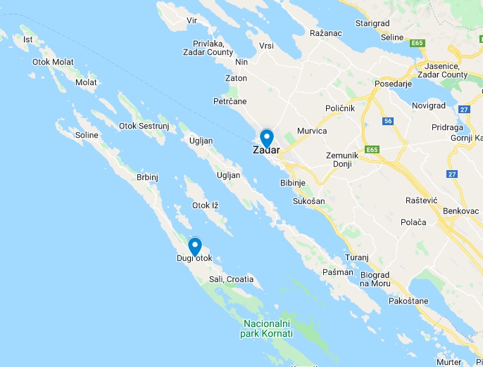 map of dugi otok croatia