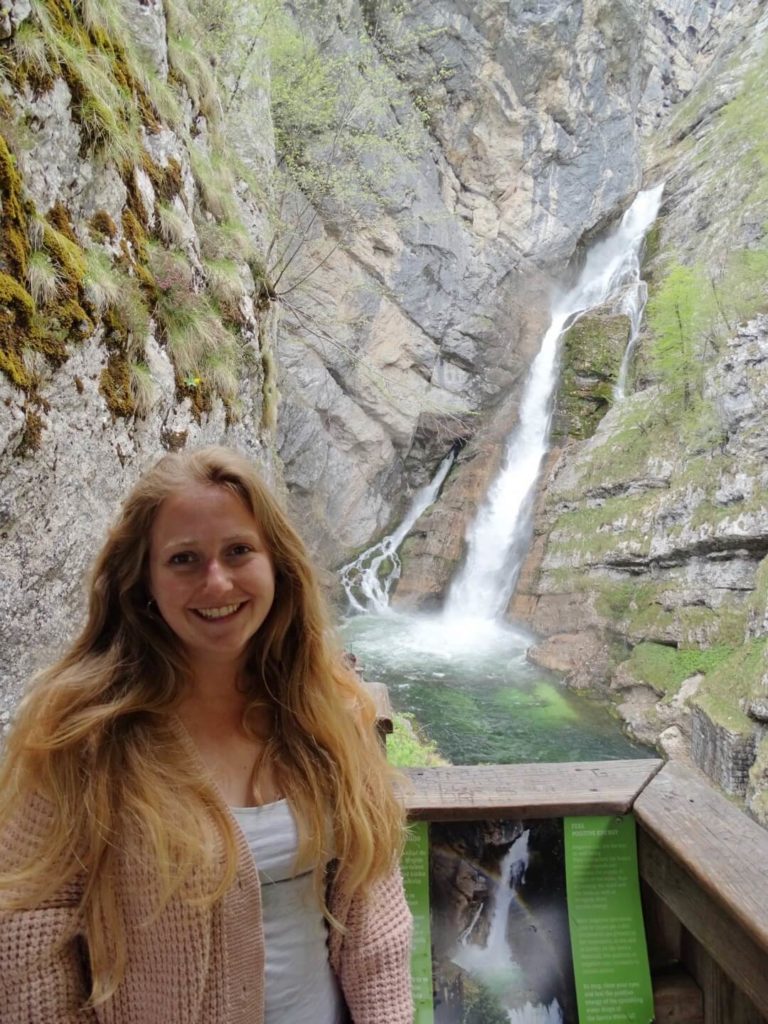 Waterfall bohinj slovenia 