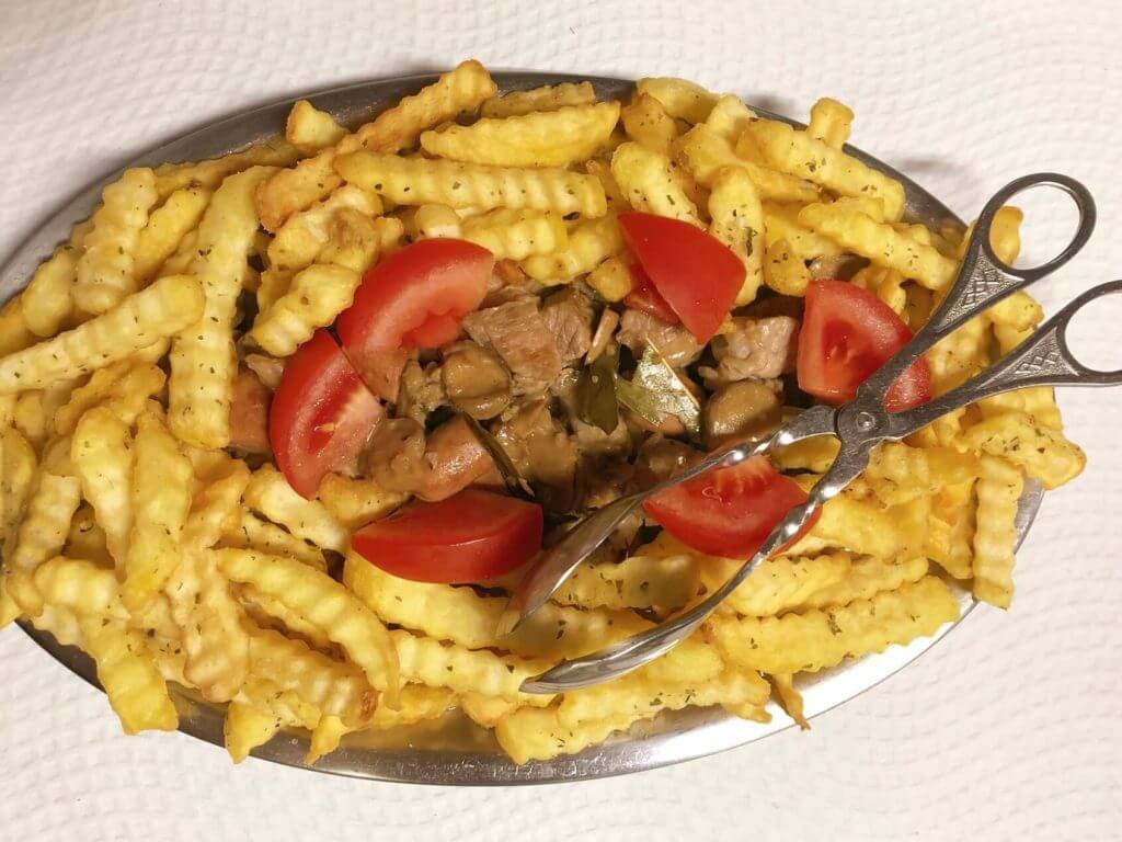 Picado meat and fries