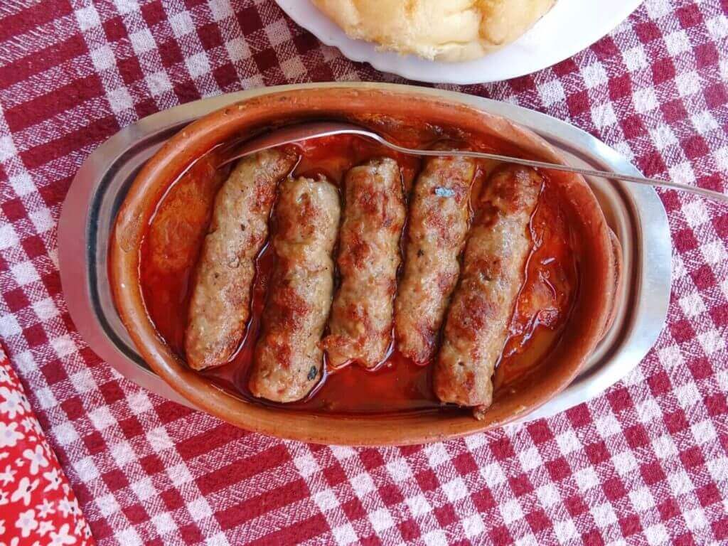 Beans and sausages macedonian food
