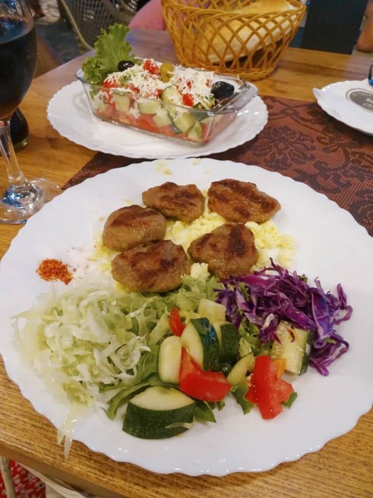 Grill and shopska salad