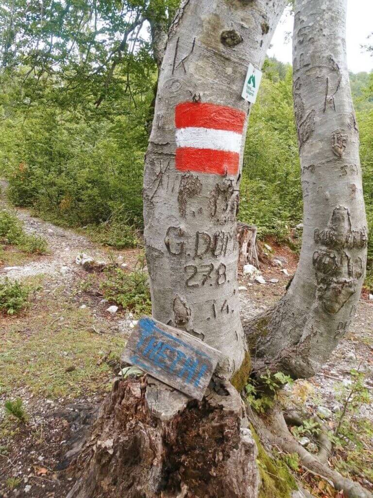 Marker points on theth walking route 