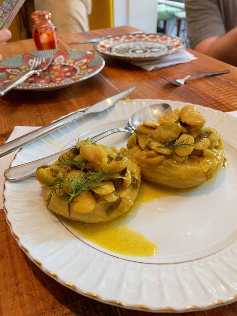 Fava beans artichoke