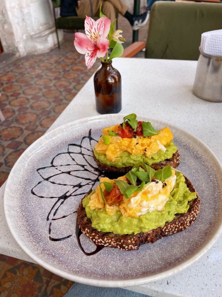 Avocado and egg brunch
