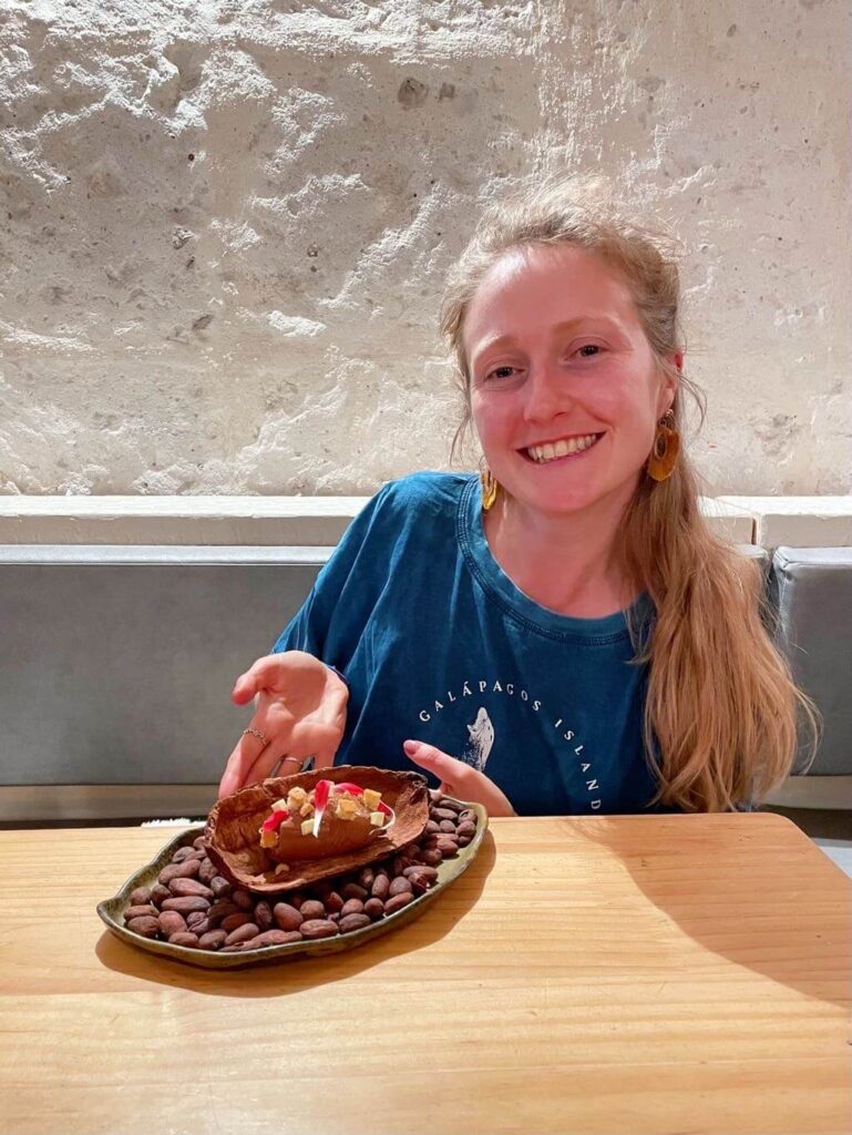Eating dessert 