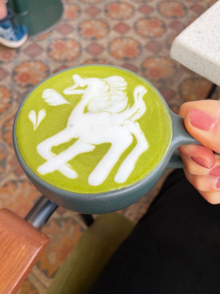 Unicorn coffee art 