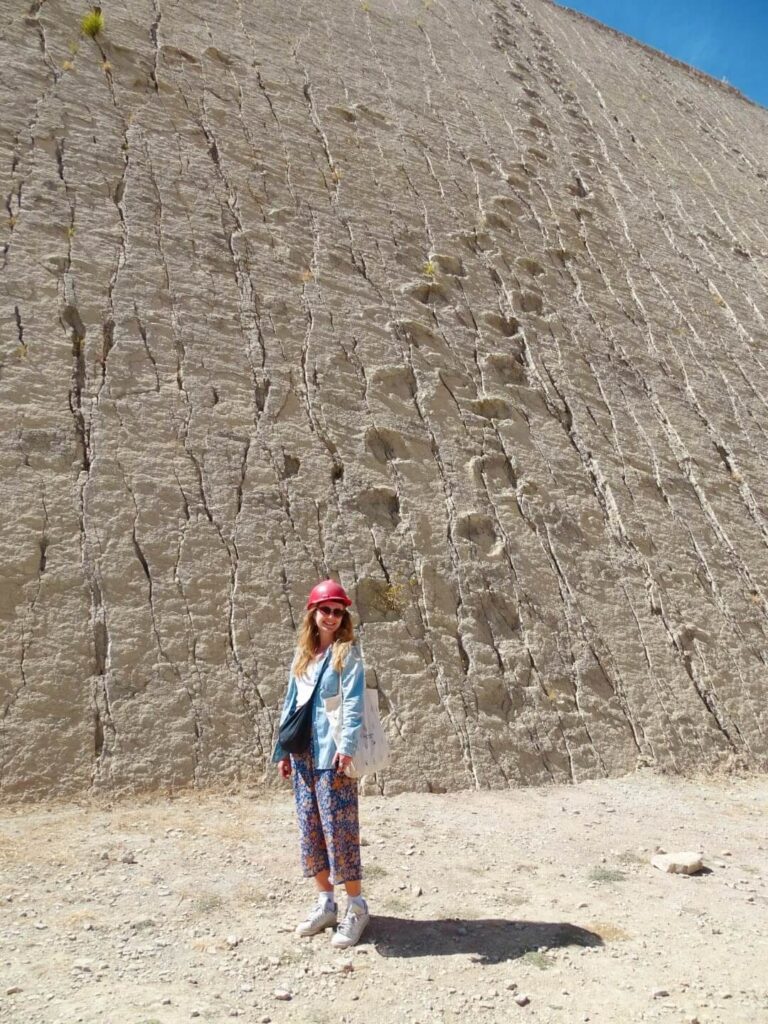 Dinosaur footprints Bolivia solo female travel