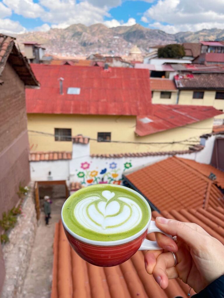 Matcha latte and views