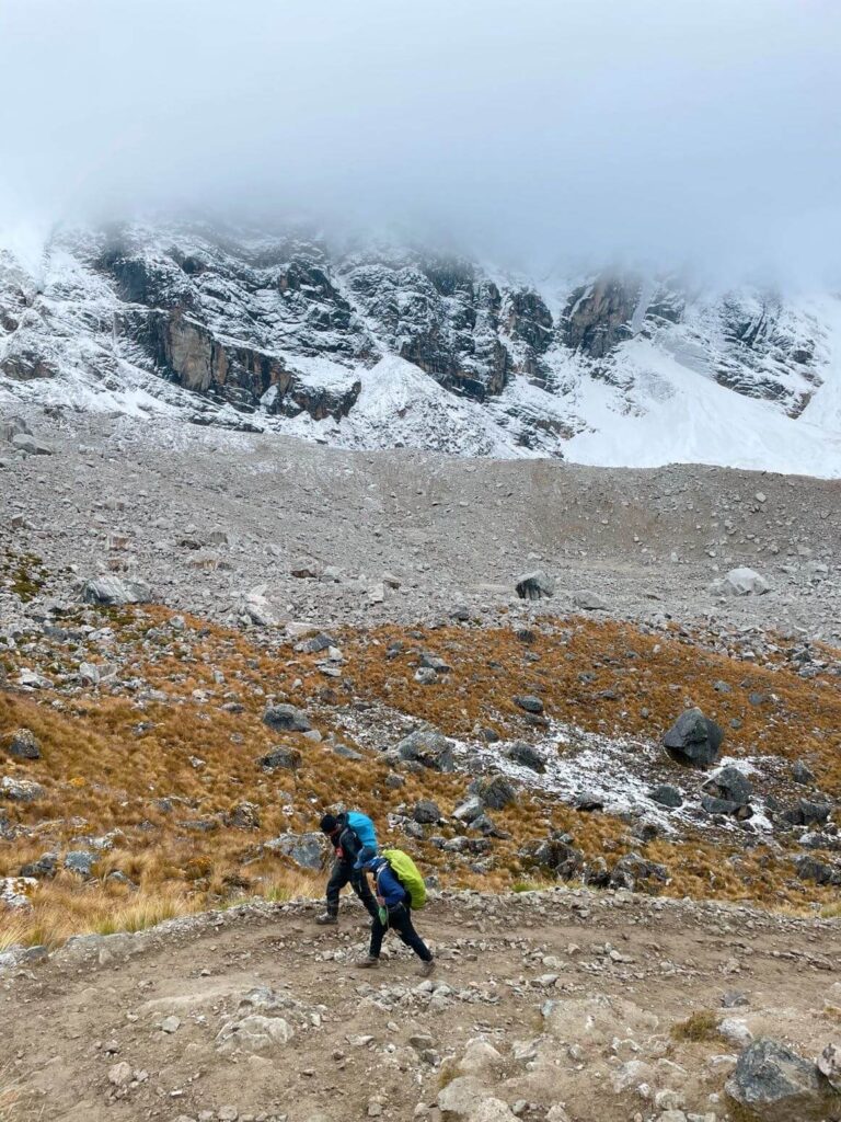 Trekking in the snow