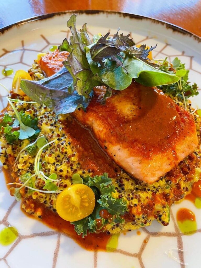 Trout meal at La Perla Criolla restaurant cusco